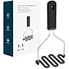 KITCHENDAO Non-Scratch Potato Masher, Heavy Duty 18/8 Stainless Steel Wrapped In Premium Silicone, Soft Touch Handle, Versatile Masher Hand Tool & Potato Smasher, Gift for Christmas-Black