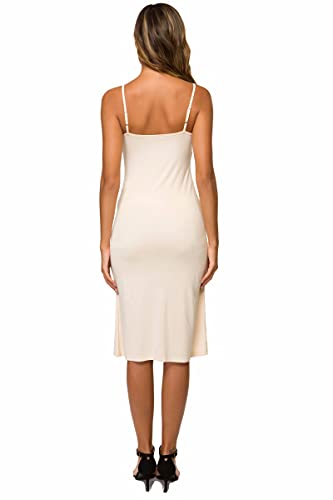 Lb Lifebest Women's Full Slips Cami Long Spaghetti Strap Under Dress Nude #TOP3