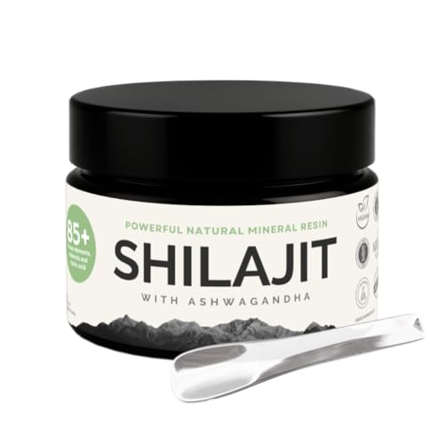 Shilajit - 30g Shilajit Original + Ashwagandha - Natural Shilajit Resin Himalayan - 500mg Shilajit Resin per Daily Dose & 100mg Ashwanganda - Shijalit & Ayurvedic Herbal Blend