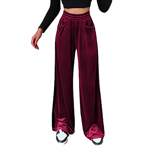 Pantalon de yoga extensible rouge XXL avec poche droite pour femme