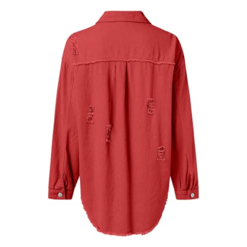 Chaqueta vaquera holgada de mujer con mangas para entretiempo 3