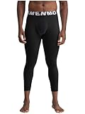 Aiihoo Ropa interior térmica para hombre, pantalones abiertos en la entrepierna, pantalones de fitness, pantalones de compresión, leggings, ropa interior, Negro , L