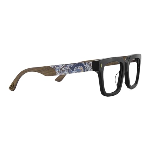 Image of Zeelool Stylish Rectangle Eyeglasses Thick Glasses for Men with Clear Lens Eyewear Frames ZJGX239126-01 Black