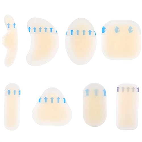 Zhenghebuy Zhenghebuy 8 Pièces Pansements Hydrocolloïdes pour Ampoules, Pansements Invisibles en Gel Hydrocolloïde pour Course, Talon et Pieds - Léger, Imperméable, Anti-Frottement, Soulagement des Do