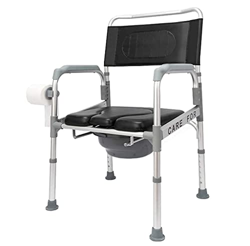 高齢者用歩行器 ベッドサイド便器、折りたたみ式ベッドサイド便器チェアフレーム トイレシート 高さ調節可能 椅子 浴室シャワーチェア 高齢者 妊婦 歩行器 耐久性 プレゼント