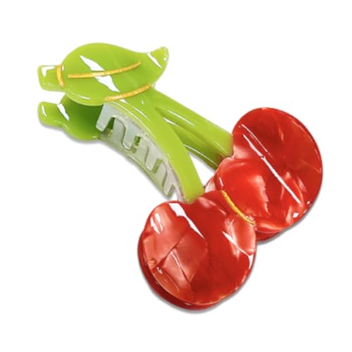 WeddHuis Sommer Haarklammern, Süße Kirsche Haarklauen Clips, Kleine Cellulose Acetat Haarspangen für Frauen, Leicht und Bunt (Kirsche)