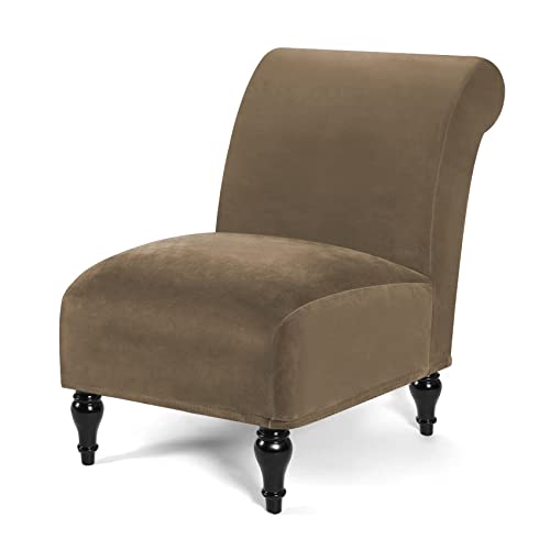 Armless Velvet Accent Chair Slipcover High Stretch Chair Covers with ...