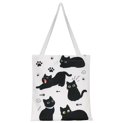 Hianjoo Sac en Toile pour Femmes, Sac Fourre-tout avec Fermeture Magnétique et Poche Intérieure, Sac à Provisions Réutilisable en Coton pour le Shopping,...