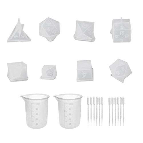 Lodokdre 22 Pezzi Set Epossidico Filetto di Grano Multi-Specifica Digitale Specchio Stampo Epossidico DIY Fatti Un Mano