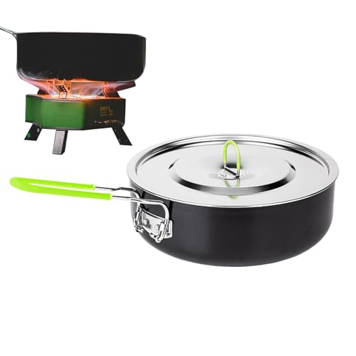 Olla De Cocina Para Camping | Cazuela De Senderismo Portátil Con Mango Plegable - Utensilio de Cocina Para Camping | Para Senderismo, Picnic, Pesca y Viaje