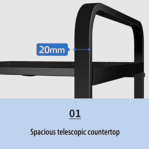 Support de four à micro-ondes extensible et robuste en acier au carbone