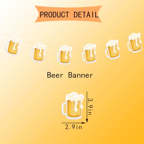 Image of Beer Birthday Banner for Beer Party and Birthday Wedding Party Supplies (Light Gold)