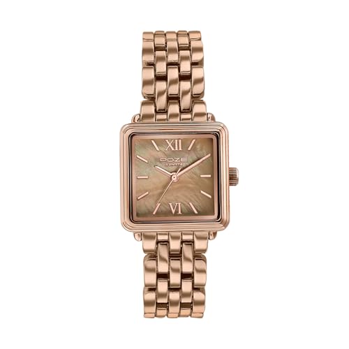 Image of Sonata Poze 8 Quartz Analog with MOP Brown Dial IP Rose Gold Solid Link Strap Watch for Women - SP80178WM01