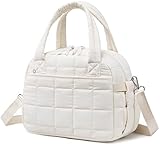 LEDAOU Lunch Box for Women Lunch bag Quilted Puffer Lunch Box with Adjustable Strap Insulated Reusable LunchBox for Work School Picnic Travel