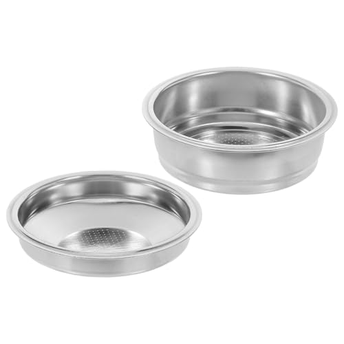WATIIFUFU Cesta para Espresso de Acero Inoxidable 51Mm para Cafetera Semiautomática Filtro Reutilizable de Café Juego de 2 Tazas Dosificadoras para Molido Uniforme y Extracción Mejorada