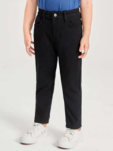 Image of KOTTY Boys Jeans - Regular to Slim Fit,Elastic Waistband,Mid Rise,Straight or Tapered Leg,Stretchable Denim
