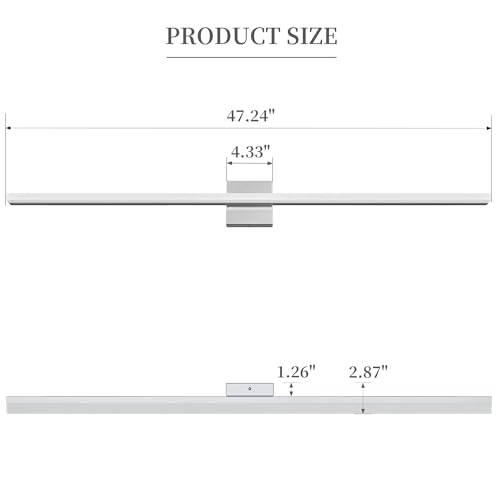 LamQee Modern 24 Cool White Waterproof Bathroom Vanity Light Mirror Led