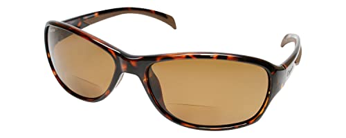 Coyote Eyewear BP-14 Polarized BiFocal Reading Sunglasses Men Women Oval Sport Wraparound Bi-Focal Sun Glasses Reader Trendy