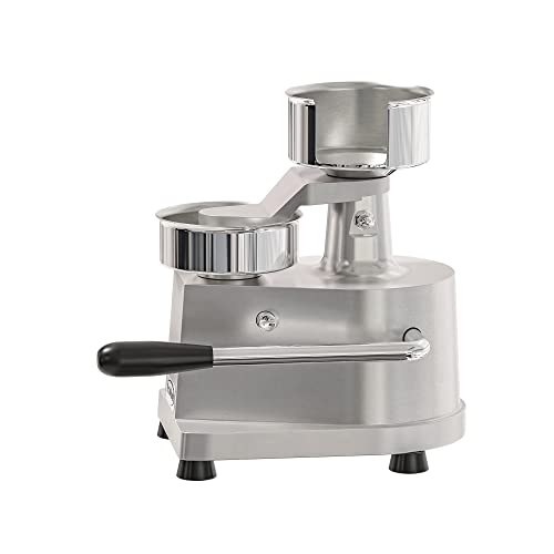 Image of KoolMore Burger Press Patty Maker for 4 inch Hamburgers, Stainless-Steel Manual Forming Machine for Personal and Commercial Foods, Heavy Duty Processor, Includes Pattie Papers (CHM-4), Silver