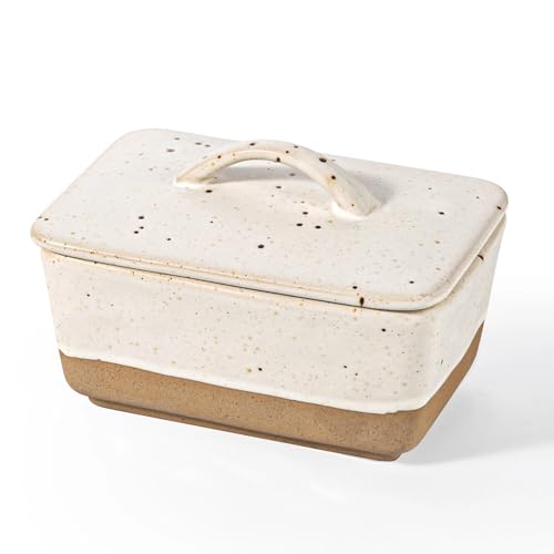 Besmeety Butterdose Keramik, Butterdose Porzellan mit Deckel, Butter...