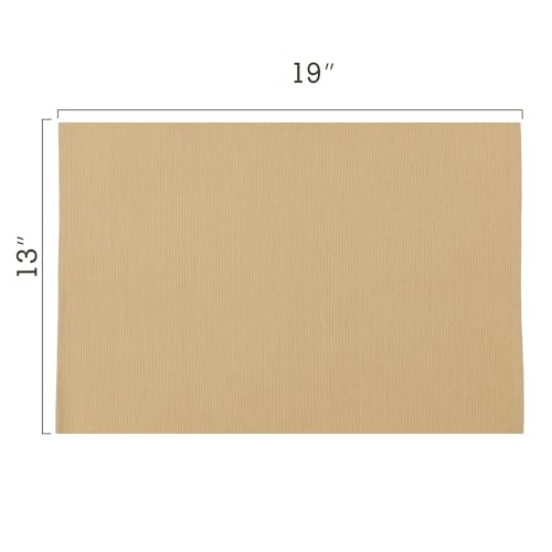 Cotton Placemats Set of 4 for Dining Table 13x19 Inches Cloth Table Mats in Croissant Brown for Kitchen and Home Use