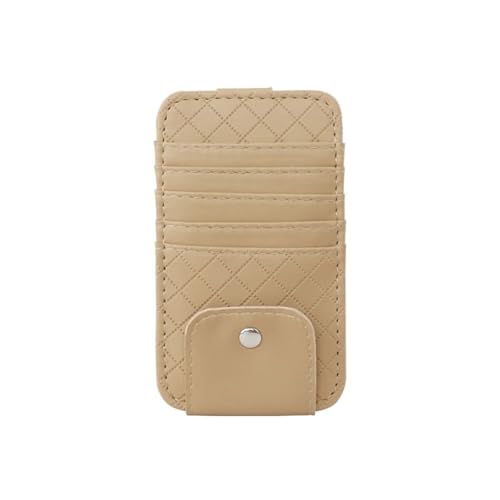 Pochette rangement voiture pare-soleil beige style cuir voyages