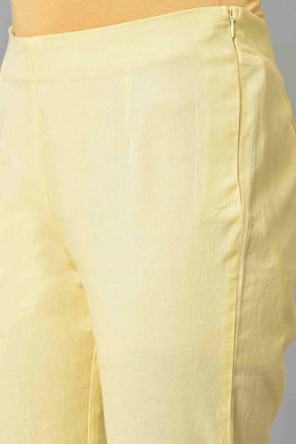 Image of W for Woman Women's Slim Fit Mid Rise Strechable Slim Pants | Trousers