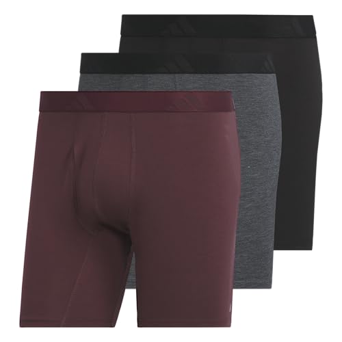 adidas Men's Boxer Brief Underwear (3-Pack) Luxe Comfort Ultra Soft Rayon Blend