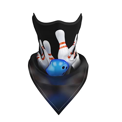 Women Men Bowling Bottle Print Neck Gaiter Cover Face Mask Reusable Washable Cloth Bandana