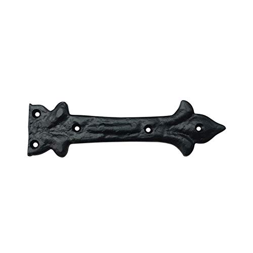 Image of Adonai Hardware Adonijah Antique Cast Iron Strap False or Faux or Dummy Hinge Front (6.5 inch x 4 Pack, Matte Black) for Barn Doors, Gates, Cabinets, Wooden Box, Furniture, Chest, Trunks and Sheds