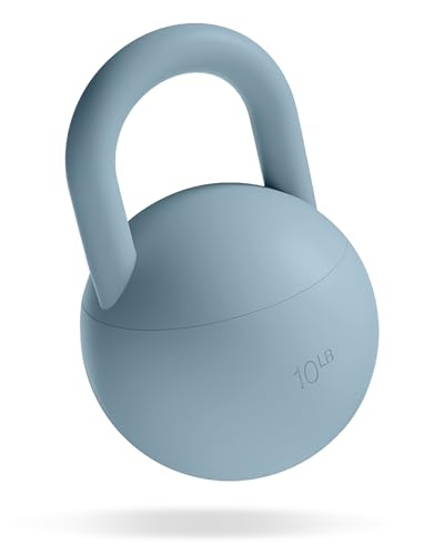 Bala 10lb Kettleball Soft Kettlebell for Women - Kettlebells Strength & Core Training Equipment for Home Gym Workouts - Anti-Slip Grip Exercise Weights with Cushioned Impact-Resistant Base - Sea
