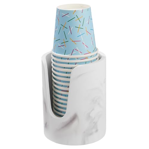 Bathroom Cup Dispenser Diatomaceous Earth Mouthwash Cup Holder Paper Cup Holder for Bathroom Counter Disposable Cup Dispenser Guest Bathroom Essentials (Cups Not Included)