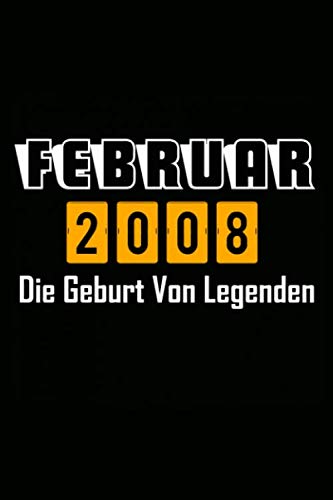 February 2008 Die Geburt von Legenden: Punktraster Notizbuch a5 Dotted, geschenkideen zum 12 geburtstag frauen Männer, Bullet Journal Tagebuch ... Seiten, geschenk mädchen 12 jahre dekoration