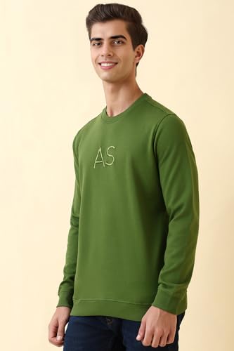 Image of Allen Solly Men's Cotton Blend Crew Neck Sweatshirt with Straight Pocket