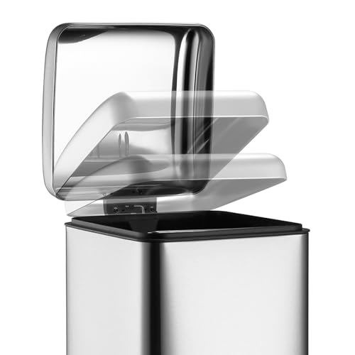 Caneca de basura de acero inoxidable con pedal, 8 gal miniatura 2