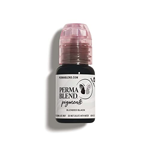 Perma Blend - Blended Black - Microblading Ink for Permanent Eyeliner - Professional Tattoo Ink - Black Tattoo Ink Makeup - Vegan (0.5 oz)