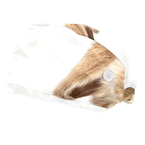 Chapeaux de travail lapin pour hommes et femmes, lot de 2 calots unisexes mignons
