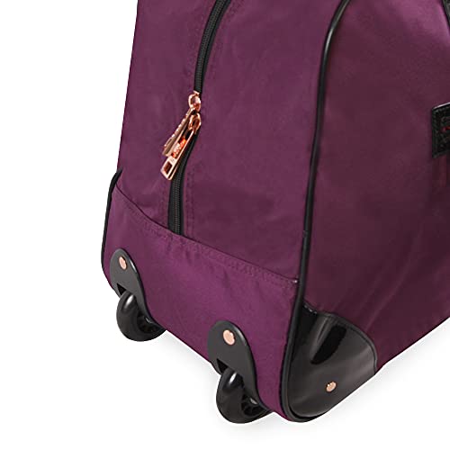 BEBE Women's Rolling Duffel, Dark Purple
