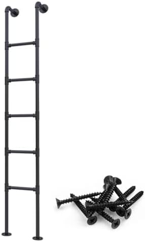 Wall Mounted Metal Loft Ladder for RV Bunk Bed - Indoor/Outdoor Climbing Access for Attic, Dorm, Library, Crawl Space, Basement - Adjustable 100-300cm Length