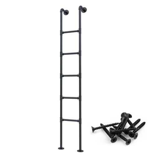 Escalera de metal montada en la pared, 100-300 cm, escalera de escalada para interiores y exteriores, para ático, dormitorio, biblioteca, acceso al espacio de arrastre, sótano