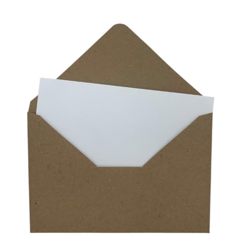 Envelope Kraft Pardo 10,5x15,5 Cm + Cartão Branco 50 Un