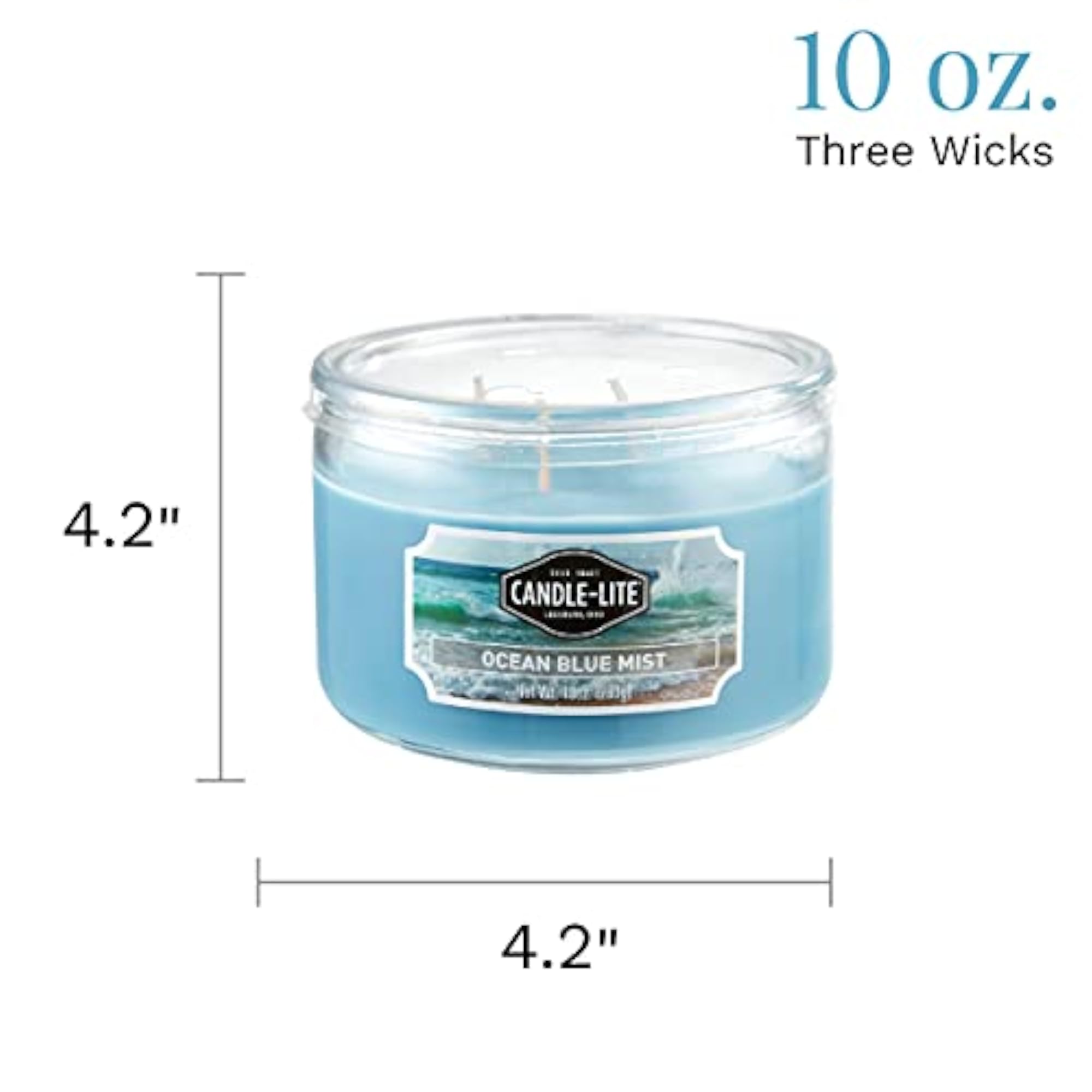 Ocean Blue Mist 3-Wick Candle, Relaxation Gift