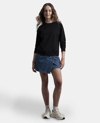 Image of Jockey A191 Women Super Combed Cotton French Terry Fabric Printed Sweatshirt