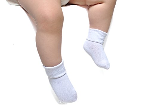 EPEIUS Baby Socks Unisex-Baby Seamless Turn Cuff Socks Cotton Rich Booties Socks 6 Pairs Pack Newborn Infant Toddlers4