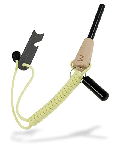 WIKA Feuerstahl - mit wasserdichter Aluminium Zunder-Dose - praktischer Feuerstarter - Zündstahl mit Magnesiumlegierung - Feueranzünder für Camping Cover