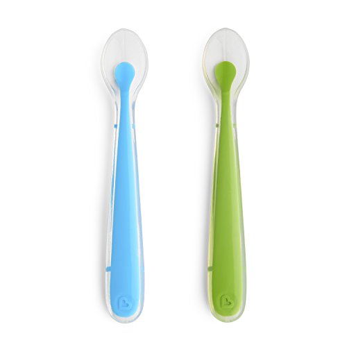 Image of Munchkin Gentle Silicone Spoon, Blue/Green