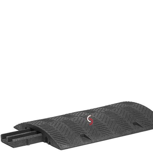 UvV Kabelbrücke Schlauchbrüke bis 40 to Schwerlast geeignet 80x60x8 cm (L x B x H) mit Kabelkanal (schwarz)