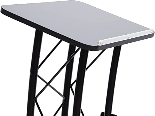 Atril de podio resistente en metal negro satinado para eventos 7