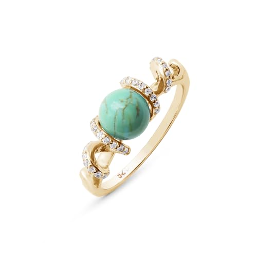 Bague turquoise et topaze blanche, le cadeau de naissance de décembre
