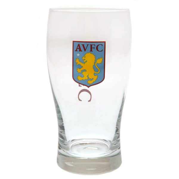 Aston Villa F.C. Tulip Pint Glass Official Merchandise, Transparent (UTSG21168_1)